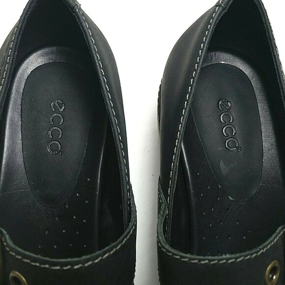 Ecco Mary Jane clogs black size 40 nubuck suede upper 2" heel 431926 - Picture 8 of 8